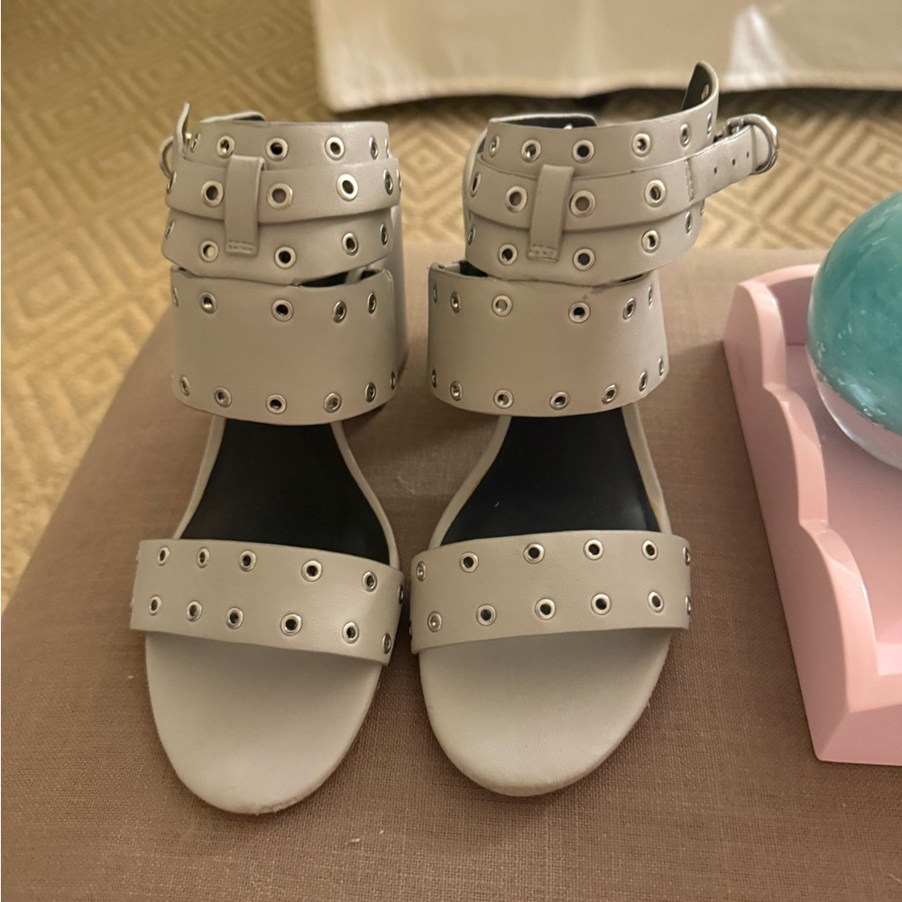 Rebecca Minkoff Women's Grommet Ankle Strap Sandals - White